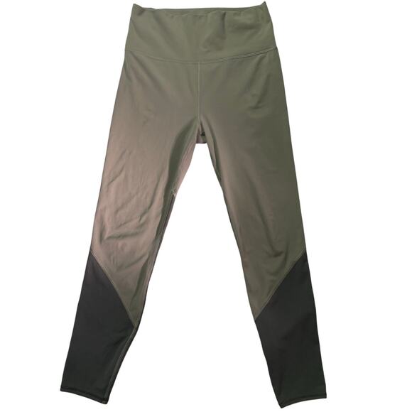 Vuori Colorblock Studio Leggings Light Oregano Green Sz Large Athleisure Stretch - Picture 1 of 6